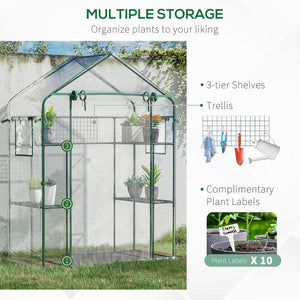 English Elm Outsunny Walk-in Portable Garden Greenhouse 6 Shelf Trellis Mesh Vent Cover W2225P229759
