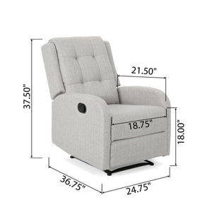 English Elm Christopher Knight Home® - 24.75" Wide Manual Recliner Beige Fabric - Compact 24.75" Seat, Pull-Tab Recline, Durable Frame comfort 64372.00