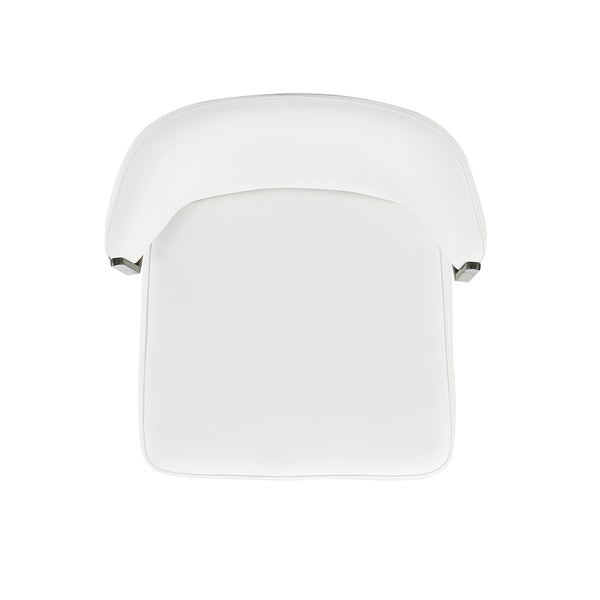 English Elm Kirsten Wood Vegan Leather Dining Chair with Plush Foam Seat, Grey Metal Frame, Industrial Chic Finish White B365P397836