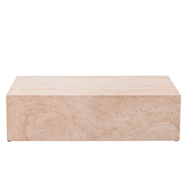 English Elm Christopher Knight Home® - 43.5" MGO Travertine Effect Rectangular Coffee Table Brown — Durable Indoor/Outdoor 43.5x22x12" N772P306667T