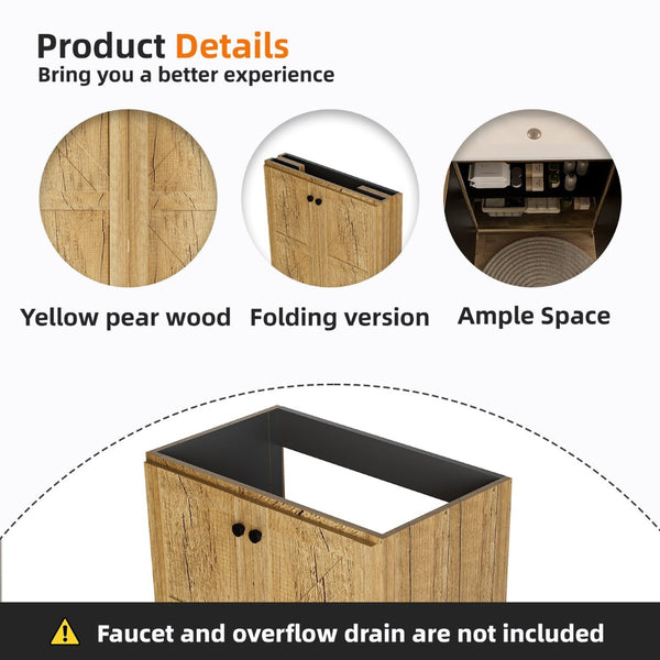 English Elm 30inch Floating Bathroom Vanity Wall Mounted Cabinet with Drawer Storage No Basin W3520P391061