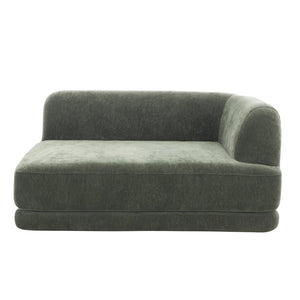 English Elm 115" L-shaped Sectional Three Piece Deep Seat Chaise Sofa for Modern Living Rooms Green N767P385430F