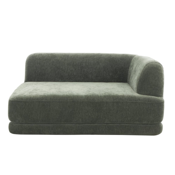 English Elm 115" L-shaped Sectional Three Piece Deep Seat Chaise Sofa for Modern Living Rooms Green N767P385430F