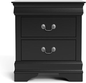 English Elm Light Gray Contemporary Nightstand Solid Rubberwood Dovetail Drawer Bedroom Storage Black B2741P433358