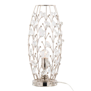 English Elm Crystal Buds 18" Contemporary Uplight Lamp in Polished Nickel with Clear K9 Crystal Beads, Chic Glow B202P224121