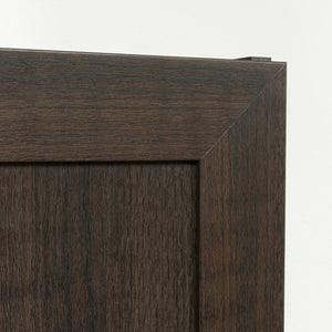 English Elm Wall Cabinet Brown Finish with Adjustable Shelves, Compact 33.75" x16.63" x5" Organizer for Kitchen Bath Garage B356P402698