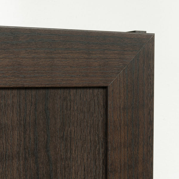 English Elm Wall Cabinet Brown Finish with Adjustable Shelves, Compact 33.75" x16.63" x5" Organizer for Kitchen Bath Garage B356P402698