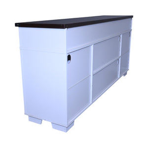 English Elm 65.3" TV Stand with LED Ambience, Sliding Iron Mesh Barn Doors, Y-Accent Rustic Farmhouse Storage White+Walnut W1412P271798