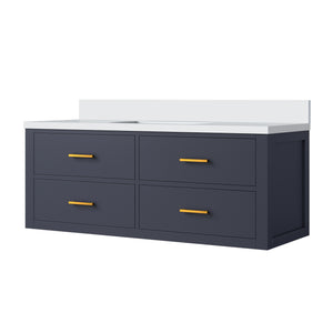 English Elm Blue Single-Sink Bath Vanity 48" Wide With Cultured Marble Top - Stylish, Durable & Fully Assembled! B2731P258005