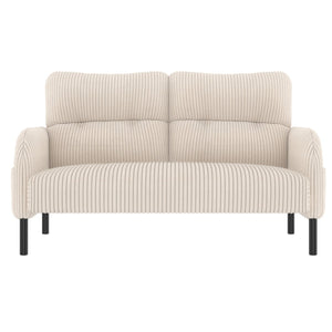 English Elm UNITED Corduroy Double Sofa with Ergonomic Support, High-Rebound Springs, Side Pockets, 500lb Capacity Beige W1568P307262