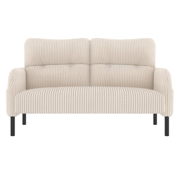 English Elm UNITED Corduroy Double Sofa with Ergonomic Support, High-Rebound Springs, Side Pockets, 500lb Capacity Beige W1568P307262