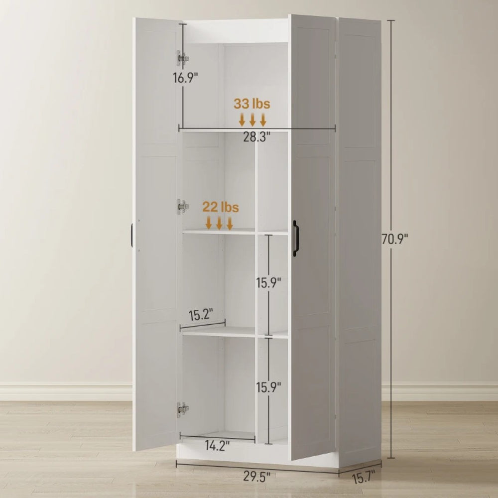 English Elm Stable Steel Locker Cabinet with Vented Doors and Adjustable Shelves for Home Office T3971P465923