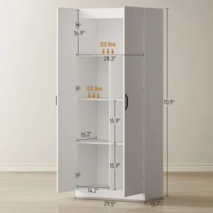 English Elm Stable Steel Locker Cabinet with Vented Doors and Adjustable Shelves for Home Office T3971P465923