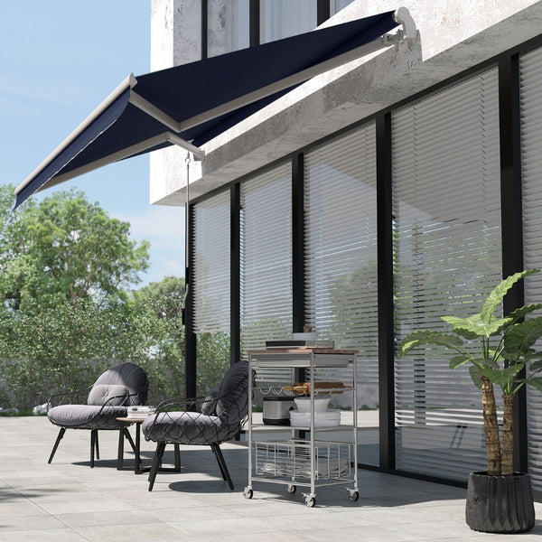 English Elm Outsunny 10' X 8' Retractable Awning - Stylish Uv & Water-Resistant Sunshade For Patios & Balconies W2225P174153-GIGA