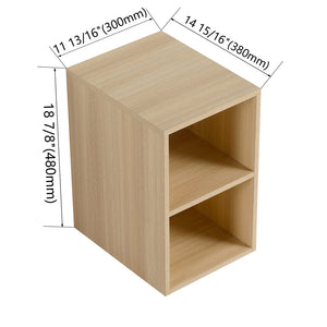 English Elm 12 Rustic Plywood Wall Shelf with Two Open Compartments, Water-Resistant Melamine, Easy Clean Design Ameican White Oak W999P317924