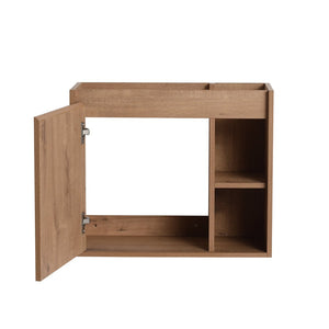English Elm 24'' Floating Wall Mounted Bathroom Vanity with Ceramic Sink and Soft Close Cabinet Imitative Oak W999P426630