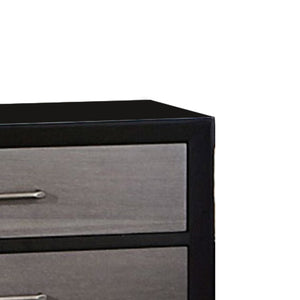 English Elm Contemporary Wooden Three Drawer Nightstand with Flared Legs for Modern Bedrooms B056P204752