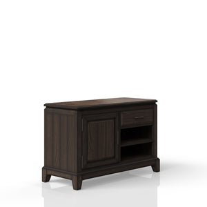 English Elm Chocolate Solid Wood Office Storage Credenza with Drawers, Shelves & Traditional Design for Home B2699P208300