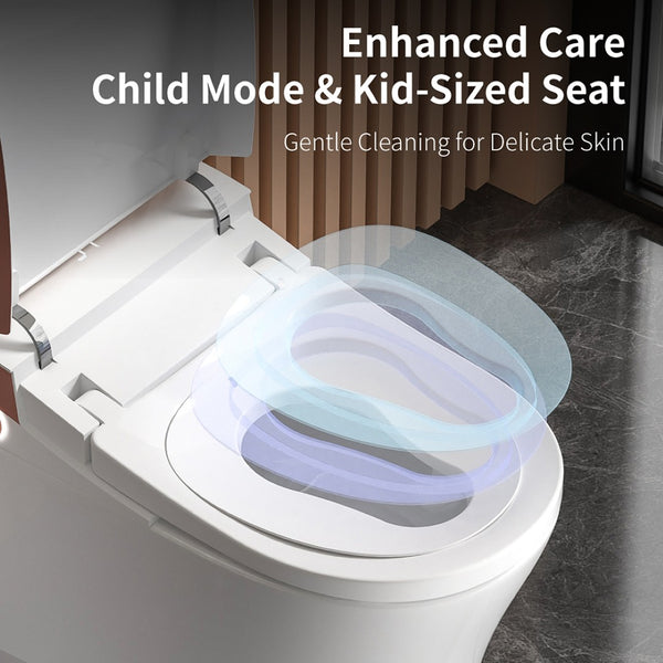 English Elm Smart Toilet Bidet One Piece Elongated Auto Seat Heated Wash Hands Free Design W3402P402915