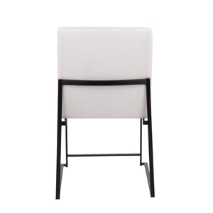 English Elm High Back Fuji Dining Chair Set - Modern Black Steel Frame & Luxurious White Velvet Comfort For Any Space B202P223554