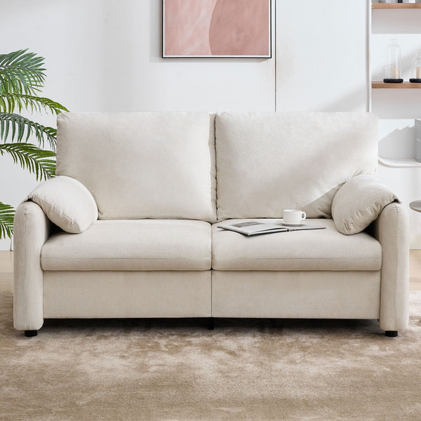 English Elm 800lbs Chenille Loveseat Sofa with Down Fill Cloud Comfort for Living Room or Bedroom W1521P499766