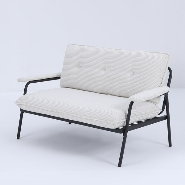 English Elm The 53-inch sofa with durable metal frame and sponge cushions, space-saving American-style comfort for studio living Beige W3371P309473