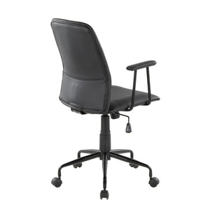 English Elm Office Chair with Faux Leather Upholstery Pneumatic Swivel Seat for Modern Workspaces Black B202P474194