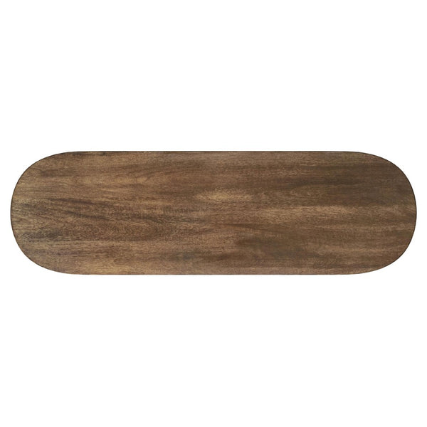 English Elm Oval Solid Mango Wood Console Table – Modern Entryway Design With Sculptural Form & Warm Finish B016P384771-GIGA