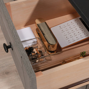 English Elm Computer Desk - Stylish Brown Finish With Ergonomic Design, Organized Storage & Compact Fit For Home Office B356P402765