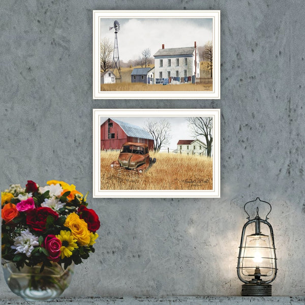 English Elm Trendy Decor 4u Billy Jacobs Folk Art 2 Piece Framed Set Farmhouse Wall Prints B067P254117