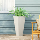 Christopher Knight Home® Ella Outdoor Modern Medium Cast Stone Planter, White