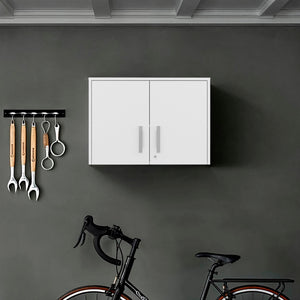 English Elm Danbury Wall Mounted Storage Cabinet White Melamine Two Compartments Utility Space B097P474287