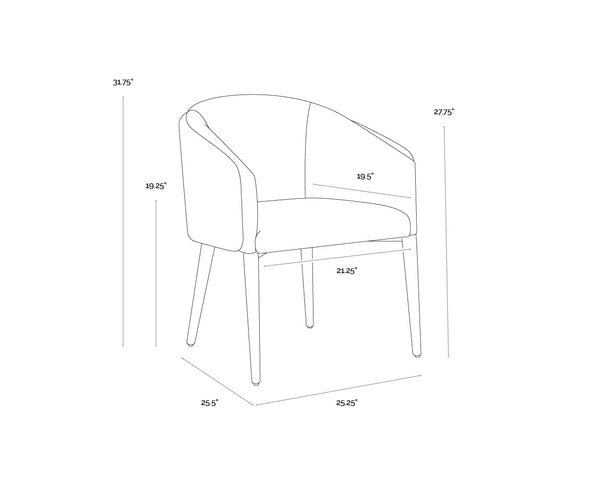 Sunpan Sheva Dining Armchair - Elegant Barrel Back Design In Ernst Sandstone & Meg Ash For Ultimate Comfort Taupe Fabric 111223