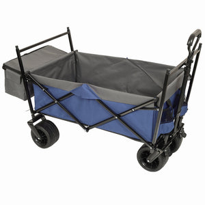 English Elm 480lbs Folding Utility Wagon with Canopy All-terrain Wheels Steel Frame Outdoor Hauler W2932P326773