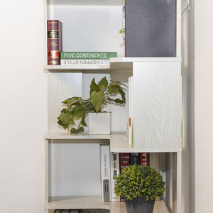 English Elm 90cm L-shaped Corner Bookshelf Five Tier Open Storage for Office Bedroom Living Room W2899P444148