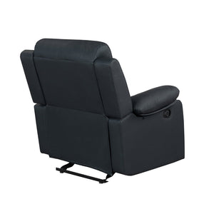English Elm Blanche Manual Glider Recliner with Led Lighting Pillow Arms Media Room Lounge Black B201P412033