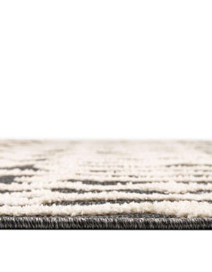 Unique Loom Arlo Lenny Machine Made Tribal Rug Charcoal, Ivory 5' 3" x 8' 0"