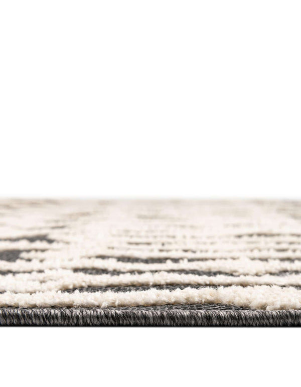 Unique Loom Arlo Lenny Machine Made Tribal Rug Charcoal, Ivory 5' 3" x 8' 0"