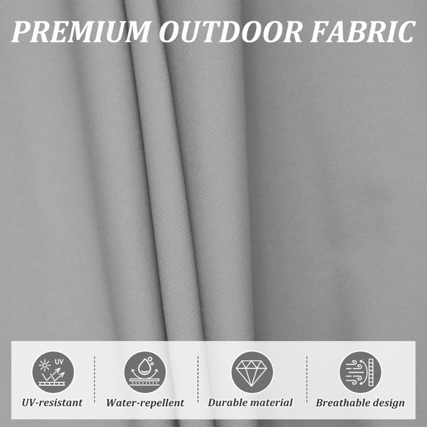English Elm Rectangle Patio Umbrella With Crank Lift And Tilt Function, Uv-Protective Grey For Ultimate Shade W1859P320959-GIGA