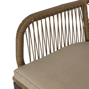 English Elm Outdoor Wicker Patio Chairs Set of 2 with Iron Frame for Deck or Garden Lounging N769P334783A
