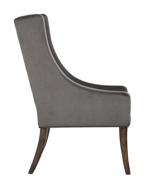 Sunpan Aiden Oversized Wing Back Dining Armchair with Elegant Contoured Arms and Durable Performance Fabric Piccolo Pebble