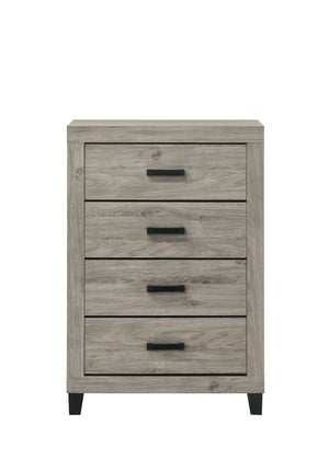English Elm Mari Modern Wood Dresser with 6 Dovetail Drawers, Smooth Metal Glides, 3/4 Extension, Safety Stop Light Gray 48.3 L x 34.3 W x 19.3 H B2726P292252