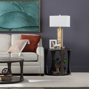 Crestview Collection Transitional End Table With Solid Mango Wood, Curved Legs, And Stylish Open Shelf For Modern Living Brown Solid Wood Cvfnr4268