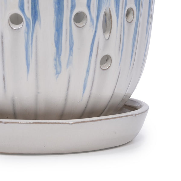 English Elm Set Of 2 Stylish Ceramic Flowerpots With Drainage Holes - Modern Indoor/Outdoor Planters For Home Decor W3273P322554-GIGA