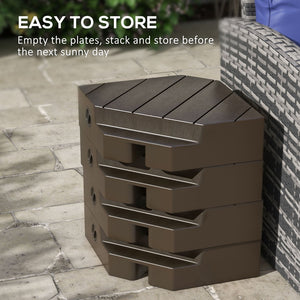 English Elm Outsunny 4-Piece Patio Umbrella Base Weight Set, Stylish Faux Wood Design With 176 Lb Capacity Sand W2225P174146-GIGA