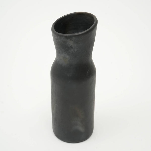 English Elm Longpi Pottery Black Vase - Handcrafted 12" Art Piece With Cultural Heritage & Timeless Elegance B346P369758