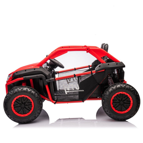 English Elm 24v Two Seater Kids Utv with Parental Remote Dual Motors Four Wheel Suspension Led Red W1578P198433