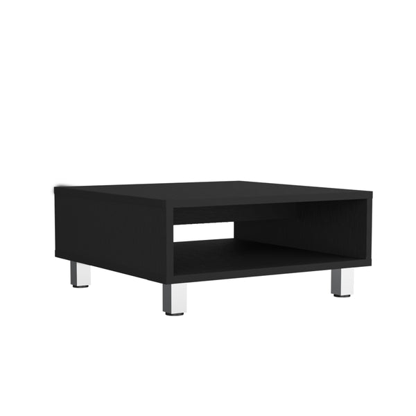 English Elm Coffee Modern engineered wood coffee table with one shelf, sturdy legs, compact storage solution, eco-friendly compliant Black 28.35 L x 25.2 W x 2.76 H B097P250873