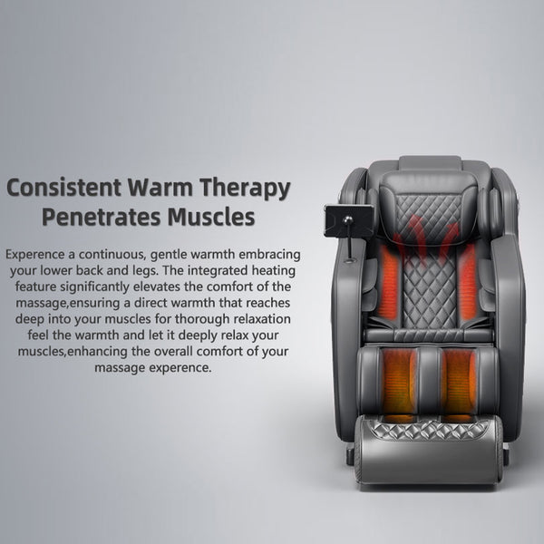 English Elm Massage Full-Body Zero Gravity Chair with 20 Airbags, Hip Heat, 8 Rollers, Foot & Air Massage, Easy Install W3327S00005