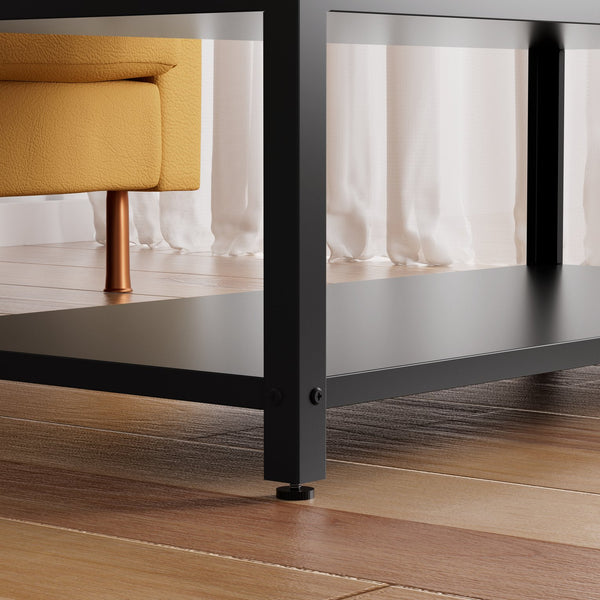 English Elm Rectangular fingerprint-secure coffee table with hidden safe, waterproof steel build and modern style Wood W396P307339